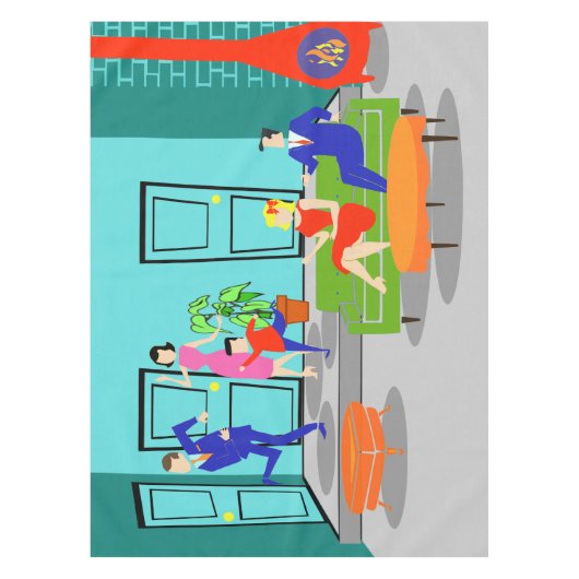 Retro Classic Fernsehtablett Tischdecke (Vorderseite)