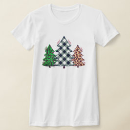 Retro Classic Festival Christmas Trees Collage T-Shirt