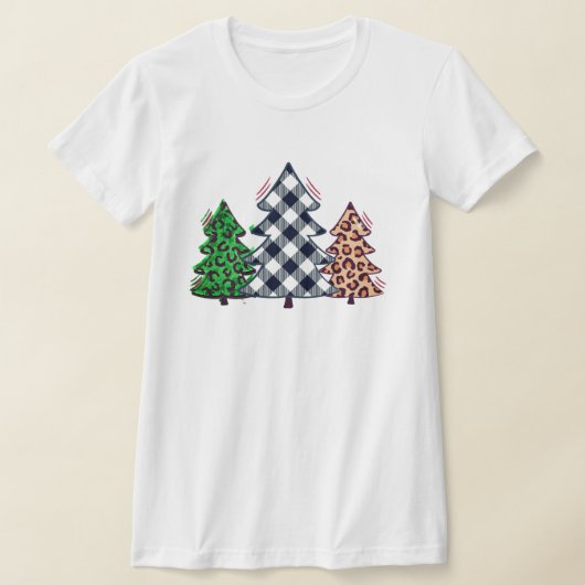 Retro Classic Festival Christmas Trees Collage T-Shirt (Ablage )