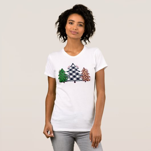 Retro Classic Festival Christmas Trees Collage T-Shirt (Vorne ganz)