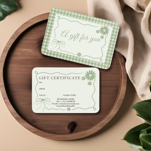 Retro Classic Green Kariert Ribbon Blume Geschenkk