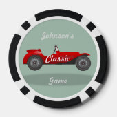 Retro Classic Green Personalisiert Car Pokerchips (Rückseite)