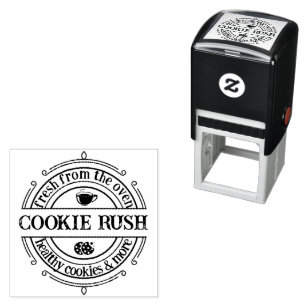 Retro Classic Logo Briefmarke Bake & Coffee Shop Permastempel