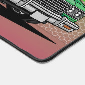 Retro Classic Lowrider, farbenfroh grün & rosa Schreibtischunterlage (Ecke)