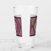 Retro Classic Monogramm der Lila Diamond-Raute Glas (Links)