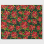 Retro Classic Poinsettia Weihnachtsgeschenk Geschenkpapier (Flach)