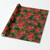 Retro Classic Poinsettia Weihnachtsgeschenk Geschenkpapier (Ungerollt)
