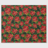 Retro Classic Poinsettia Weihnachtsgeschenk Geschenkpapier (Flach)