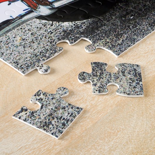 Retro Classic Red Car Cabrio Puzzle (Seite)