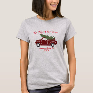 Retro Classic Red Truck, Vintage Weihnachtsbaum T-Shirt
