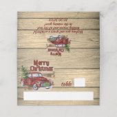 Retro Classic Rustic Frohe Weihnachts Red Truck Platzkarte (Außenseite Aufgefaltet)
