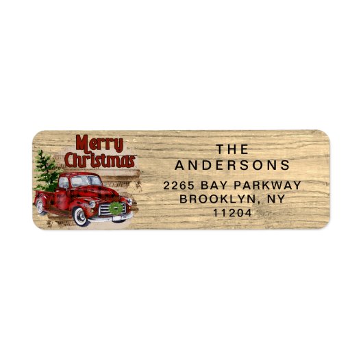 Retro Classic Rustic Wood Frohe Weihnachtswagen (Vorne)