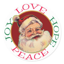 Retro Classic Santa Christmas Hope Peace