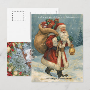 Retro Classic Santa Claus Benutzerdefiniertes Foto Feiertagspostkarte