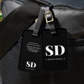 Retro Classic Schwarz-weißes Rezept für Monogramm Gepäckanhänger