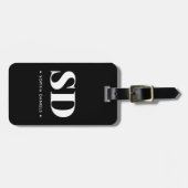 Retro Classic Schwarz-weißes Rezept für Monogramm Gepäckanhänger (Vorderseite horizontal)