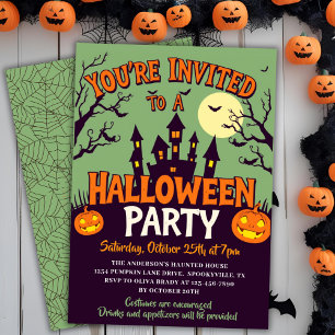 Retro Classic Spuk House Halloween-Party Einladung
