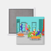 Retro Classic Television Magnet (Vorderseite/Rückseite)