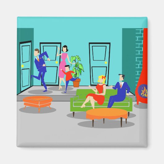 Retro Classic Television Magnet (Vorne)