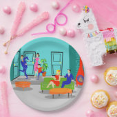 Retro Classic Television Paper Plate Pappteller (Party)