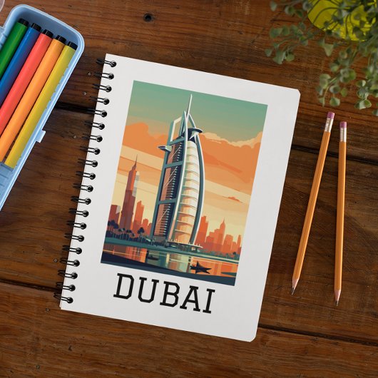 Retro Classic Travel Dubai VAE Notizblock