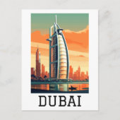 Retro Classic Travel Dubai VAE Postkarte (Vorderseite)