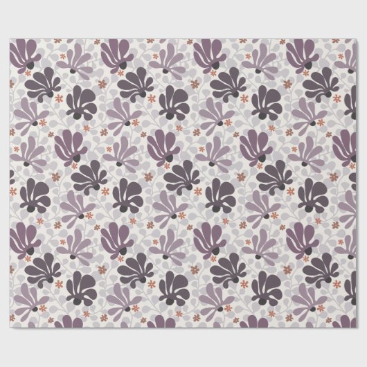 Retro Classic Vines & Blume Geschenkpapier (Flach)