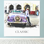 *~* Retro Classic Vintage Car Antique Man Leinwanddruck (Insitu (Holzboden))
