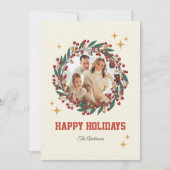 Retro Classic Weihnachts-Foto Feiertagskarte (Vorderseite)