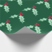 Retro Classic Weihnachts Holly Wrapping Paper Geschenkpapier (Ecke)