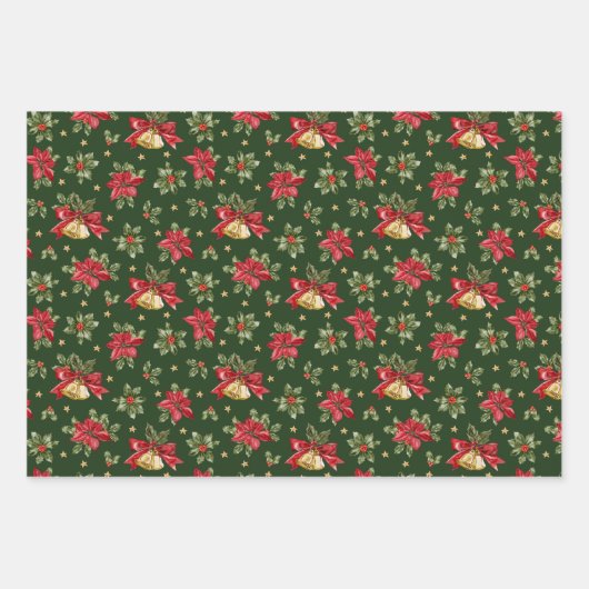 Retro Classic Weihnachtsmuster Geschenkpapier Set (Vorderseite 2)