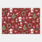 Retro Classic Weihnachtsmuster Geschenkpapier Set (Vorderseite)
