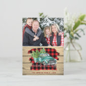 Retro Classic Weihnachtswagen FOTO Gruß Feiertagskarte (Stehend Vorderseite)