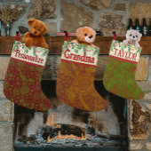 Retro Classic William Morris Red/Green Custom Kleiner Weihnachtsstrumpf