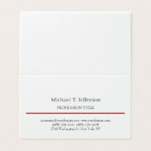 Retro Classical Elegant Plain Simple White Visitenkarten (Außenseite Aufgefaltet)