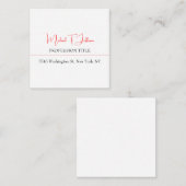 Retro Classical Elegante Schlicht Simple Red White Begleitkarte (Vorne/Hinten)