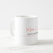 Retro Classical Elegante Schlicht Simple Red White Kaffeetasse (Vorderseite Links)