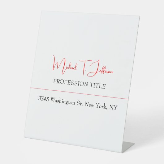 Retro Classical Elegante Schlicht Simple Red White Sockelschild (Vorderseite)