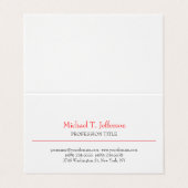 Retro Classical Elegante Schlicht Simple Red White Visitenkarten (Außenseite Aufgefaltet)