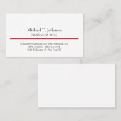 Retro Classical Elegante Schlicht Simple White Visitenkarte (Vorne/Hinten)