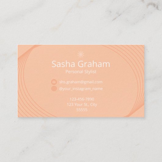 Retro Classy Coral Pink Peach Fuzz Hallo Visitenkarte (Rückseite)