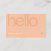 Retro Classy Coral Pink Peach Fuzz Hallo Visitenkarte (Vorderseite)