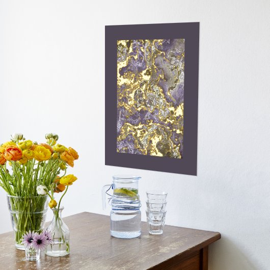 Retro Classy Gold Wavy Wirbel Art Pattern Foliendrucke (Ablage(Küche))