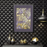 Retro Classy Gold Wavy Wirbel Art Pattern Foliendrucke<br><div class="desc">Schöne zeitgenössische Aubergine, Lila taupe, Amethyst lila, violett und echtes goldgesiegeltes Retro abstrakte geometrische Wellen und Wirbel Muster. Elegantes, stilvolles und eklektisches minimalistisches Design für den künstlerischen Innenarchitekten, den künstlerischen Dekorator, den beliebten angesagten Trendsetter, den Vintagen Retro-Stil oder den abstrakten geometrischen Motiv-Liebhaber. Entdecken Sie dieses Design mit den Farben der...</div>