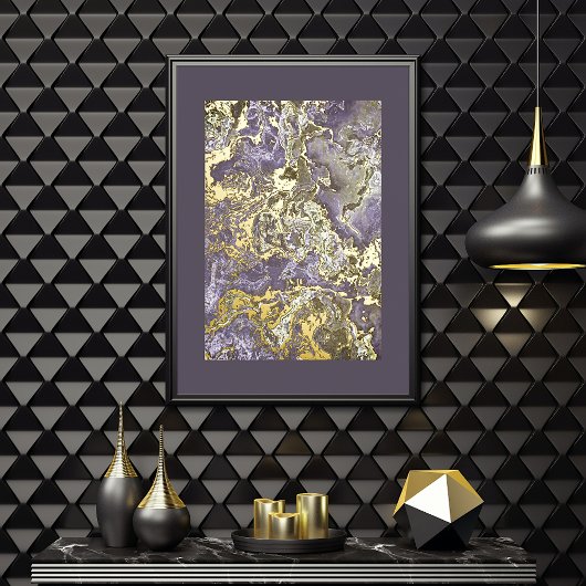 Retro Classy Gold Wavy Wirbel Art Pattern Foliendrucke