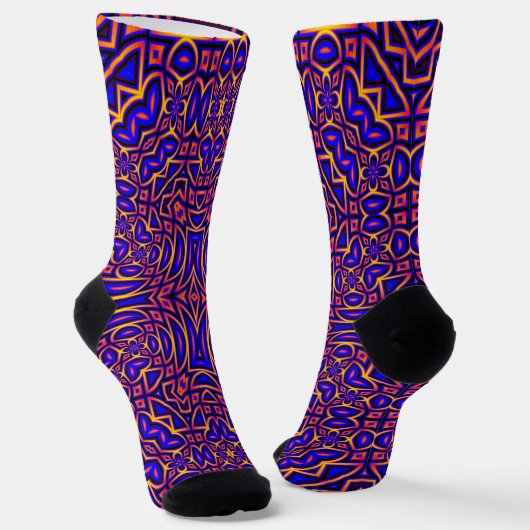 Retro Classy Kaleidoscope Muster Socken (Gewinkelt)