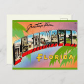 Retro Clearwater Florida Postkarte (Vorne/Hinten)