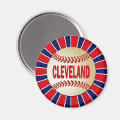 RETRO CLEVELAND BASEBALL MAGNET (Vorderseite/Rückseite)