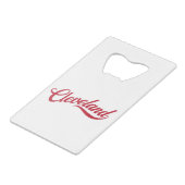 Retro Cleveland Geldbeutel Flaschenöffner (Rückseite Schrägansicht)