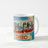 Retro Cleveland Ohio Gruß Tasse (VorderseiteRechts)
